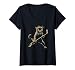 Women's Cat Playing ice Hockey V-Neck T-Shirt