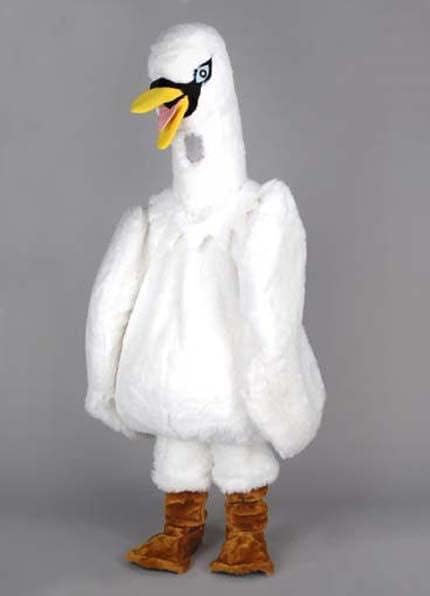 New White Swan Costume Plush Mascot Costume Adult Size Mascotte Mascota Carnival Party Cosply Costume Fancy Dress Suit