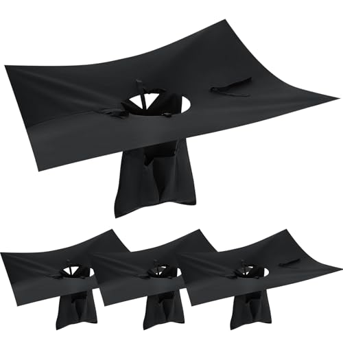 VIHOSE 4 Pack Storm Drain Filter, 48" x 48" x 22" Catch Basin Insert, Oil & Sediment Guard Witches Hat Storm Drain Cover with 4 Straps for Parking Lot, Construction Site & Industrial Plant