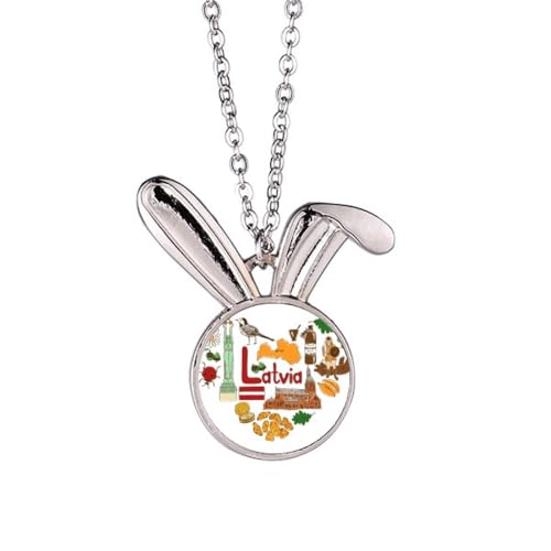 Collier drapeau Lettonie pendentif cœur pour garder vos racines près du vôtre