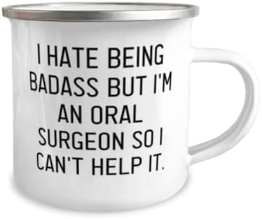 Fancy Oral surgeon 12oz Camper Mug, I Hate Being Badass but I'm an, Gifts For Coworkers, Present From Friends, For Oral surgeon, Dental surgery, Toothbrush, Toothpaste, Floss, Mouthwash image 4