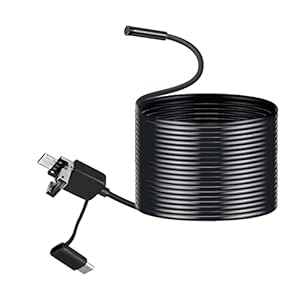 Borescopes 7 mm USB-endoscoopinspectiecamera, Android Windows Type-C 3 in 1 gootsteenafvoerpijpcamera Borescope, IP67…