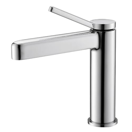 Mitigeur de lavabo en laiton chromé brillant haute durabilité pour vasque
