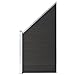 vidaXL Zaunelement Gartenzaun Sichtschutzzaun Lamellenzaun Windschutz Zaun Windschutzzaun Terrasse Stecksystem Lärmschutz WPC 95x(105-180) cm Schwarz