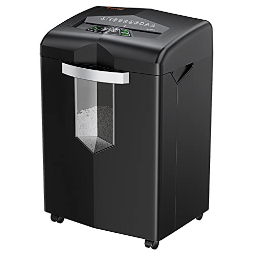 bonsaii 18-Sheet Paper Shredder Heavy Duty, 40 Mins Super Micro-Cut Paper Shredder for Office,Higher Security CD/Credit Card Ultra Quiet Shredder for Home Office with 7 Gal Pull Out Waste Bin (C144-E)