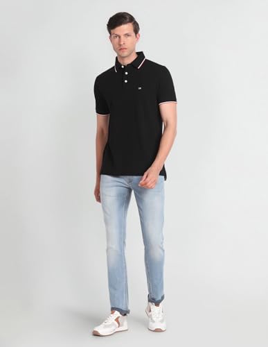 Image of Arrow Sport Men Regular fit Cotton Solid Short Sleeves Polo Shirt