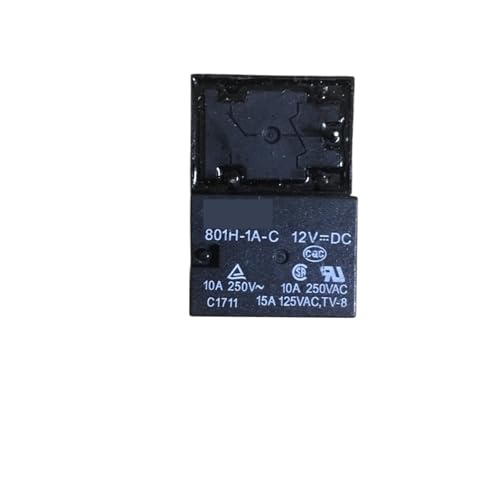 Relais 10A 12VDC 801H-1C-C haute capacité de commutation 5 broches pour PCB