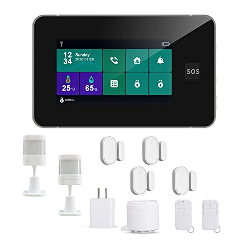 4.3 Inch Touch Screen Host,Wifi Home Alarm System Kit, Diy Wireless Security Burglar Alarm System, App Remote Control, Compatible With Alexa And Google Assistant #TOP13