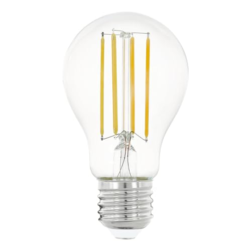 Eglo E27 LED, lampadina classica, fonte di luce per illuminazione retrò, 12 Watt (equivalente a 100 Watt), 1521 lumen, luce bianco caldo, 2700k, lampadina Edison A60, Ø 6 cm