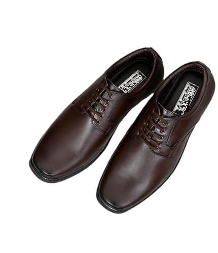 Image of Men's Faux Leather Formal Shoes | Stylish Lace-Up Office Wear Shoes for Men | Comfortable Lightweight Business Footwear | Synthetic Leather Dress Shoe for Parties & Daily Use