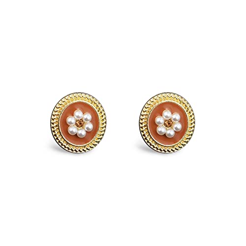 Petites perles boucles d'oreilles fleur argent rétro personnalisés