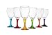 Studio Silversmiths Multi Color Set 6 Wine Glasses