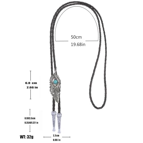 Image of Cowboy Bolo Tie for Men, Vintage Cow Skull Bolo Tie Necklace Native American Necktie for Men Women