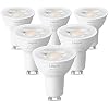 Lepro GU10 LED Bulb Dimmable, 50W Halogen Equivalent Light Bulbs, 5.5W 3000K Soft Warm Light Replacement for Recessed Track Lighting,40Spotlight for Kitchen Range Hood Living Room & Bedroom, 6 Pack