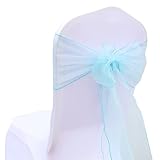 VVW&LIU 25 Piezas de Organza para Silla, cinturón, Pajarita, Boda, Fiesta, Navidad, Halloween, decoración, Nudo, Corbata para Silla, Turquesa