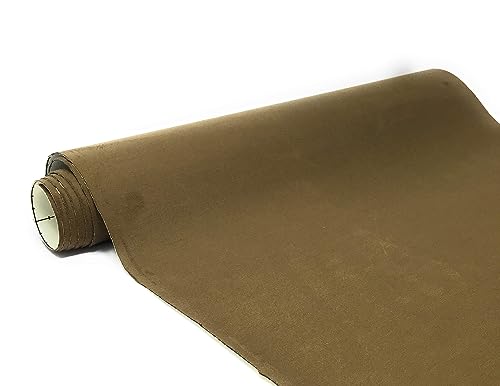 Image of Suede Fabric Wrap - Self Adhesive Film Sticker 8 x 55 Inches Silky Decal Sheet for Car Interior Furniture Upholstery DIY Elastic Stretch Peel and Stick Khaki Brown