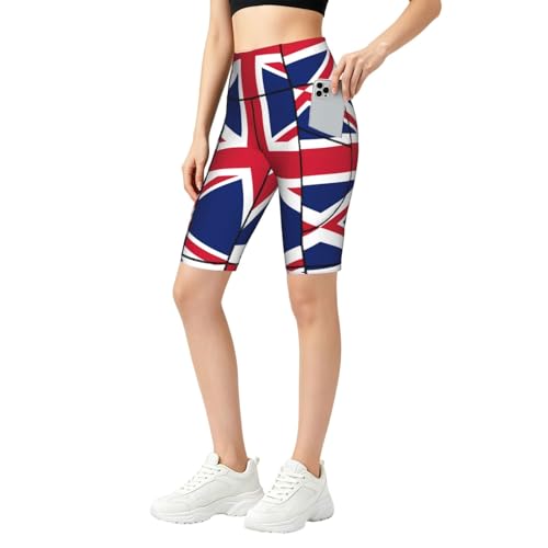 Legging taille haute de yoga doux imprimé drapeau britannique