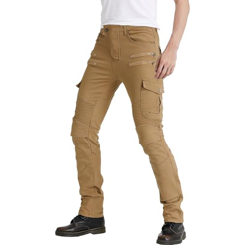 Pantalon de Moto pour Homme, Jeans de Cyclisme, Motocross, sécurité CE, genouillères Amovibles, Toutes Saisons