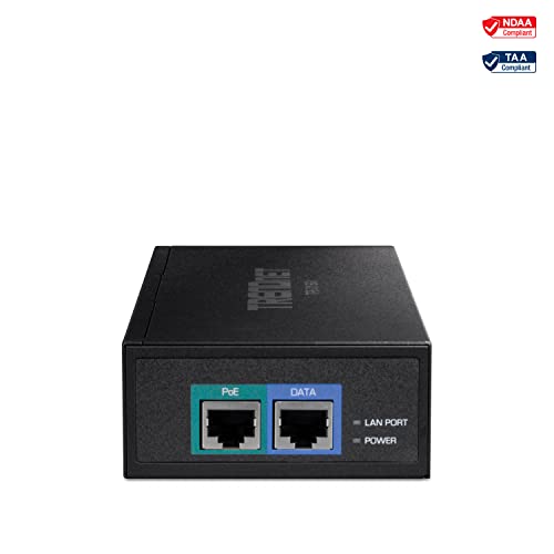Image of TRENDnet 10GPoE++ Injector, SuppliesPoE (15.4W), PoE+ (30W), orPoE++ (90W), Converts a Non-PoE Port to APoE ++ 10G Port, Metal Housing, Black, TPE-319GI (Pack of 10)
