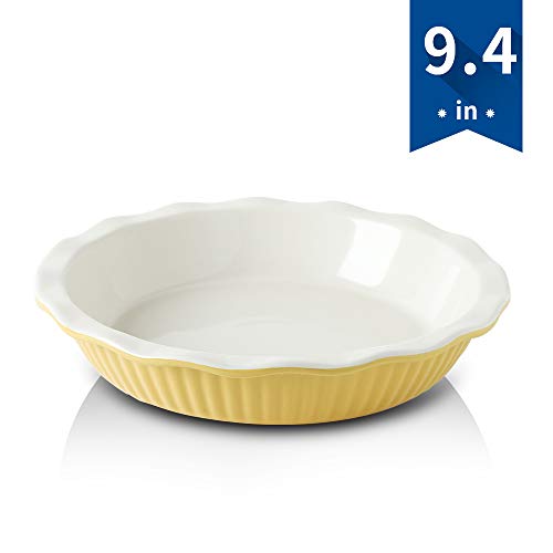 KOOV Ceramic Pie Dish, 9 Inches Pie Pan, Pie Plate for Dessert Kitchen
