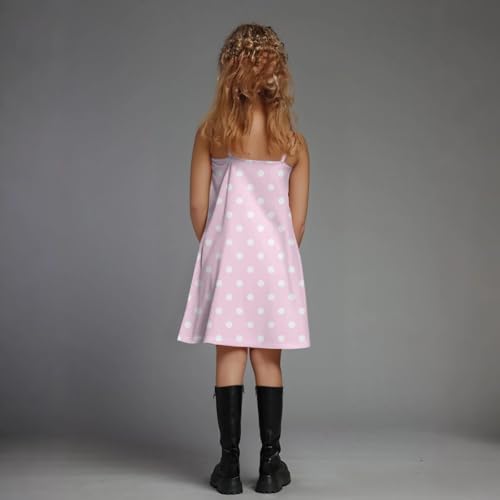 Girls Dresses Polka Dot Sleeveless Spaghetti Strap Camisole Summer Dress Lightweight Casual Sundress with Pockets4