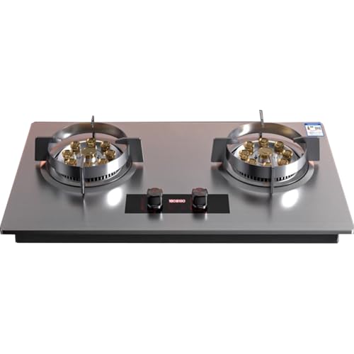 Cuisiniere Gaz Double 8.5 KW - Cuisinières À Gaz Table Et Encastrées, Cuisinière À Gaz À Synchronisation Indépendante Intelligente Bilatérale, Cuisinière À Gaz À Facile À Nettoyer(NG)