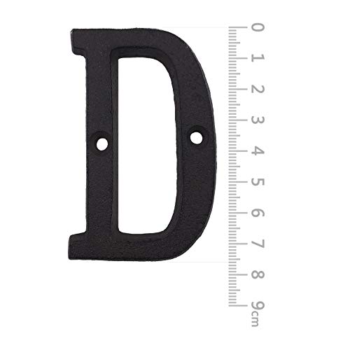 BetLight House Address Letters- 3 Inch High Innovative Wrought Iron Numbers, Vintage Nail on Die Cast Mailbox Letters,Letter D