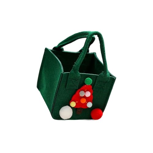 お祝いフェルト収納袋 キャンディ & ギフト用 再利用可能な手持ち装飾 ホリデーパーティー用ハンドル付き 装飾フェルトポーチ