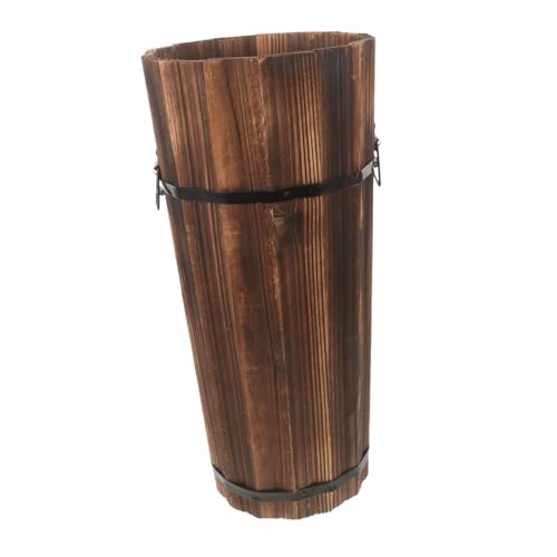 Porte-parapluies en bois marron : design élégant et finitions haut de gamme pour l'entrée
