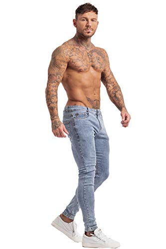 Gingtto Light Blue Jeans For Men Slim Fit Stretch Jeans Pants For Men Skinny Denim Size 32… #TOP3