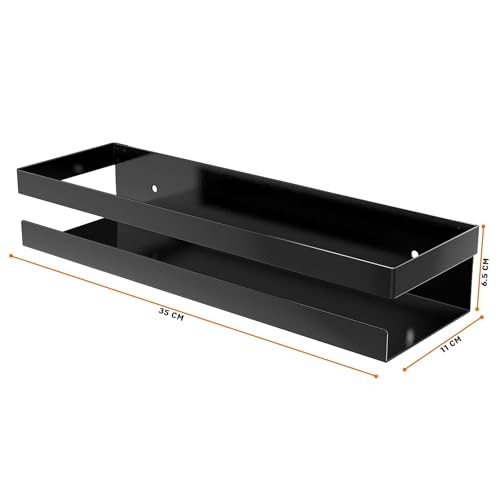 Image of iSTAR Metal Multi-Purpose Black Wall Mount Small Floating Shelf Wall Mounted Storage Shelves for Kitchen, Bathroom, Bedroom, Office (Pack of 1)