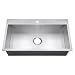 Golden Vantage 30" x 18" x 9" 18 Gauge Handmade Stainless Steel Topmount Drop-in Single Basin Kitchen Sink