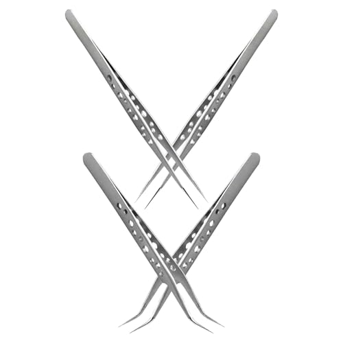 LIFKOME 4 Piezas Pinzas De Precisión De Acero Inoxidable. Herramientas De Reparación De Joyas Silver
