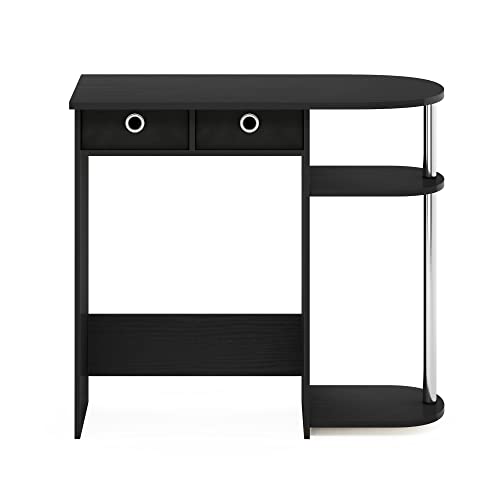 Image of Furinno Go Green Desk, 31.5 inch Wide Gaming Desk with 2 Side Shelves and Storage Bins, Computer Desk, Office Desk for Home Office, Study Room, Dorm, Bedroom, Americano