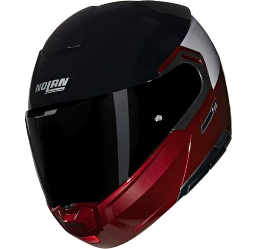 Casque Nolan N90-3 Travelling modulable noir rouge verni spécial