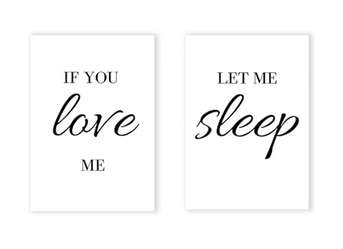 Affiche noir et blanc PMCTAZ Si tu m'aimes laisse-moi dormir, poster citation pour chambre