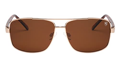 Khan Breakout - Polarized Lightweight Rectangular Aviators Sunglasses2