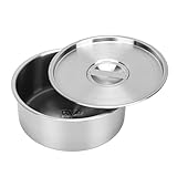 Yosoo Health Gear Dampfschüssel aus Edelstahl 304 mit Deckel, Verdickt, Hitzebeständig, Schnelle Wärmeleitung, mit Dicht Verschlossenem Deckel, Zum Kochen von Gedämpftem Eierpudding und Reis (17cm)