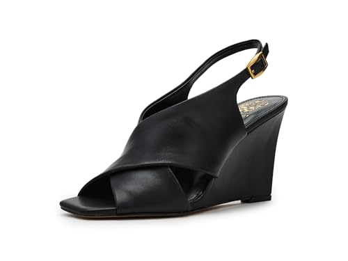 Vince Camuto Ameira - Sandalia de cuña entrecruzada, color negro, talla 8