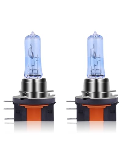 NEWBROWN H15 Headlight Bulb h15 Halogen Headlight Bulb 5000K Super White Light Long Life Replacement PGJ23T1 12V 15W/55W (H15 2 Pack)