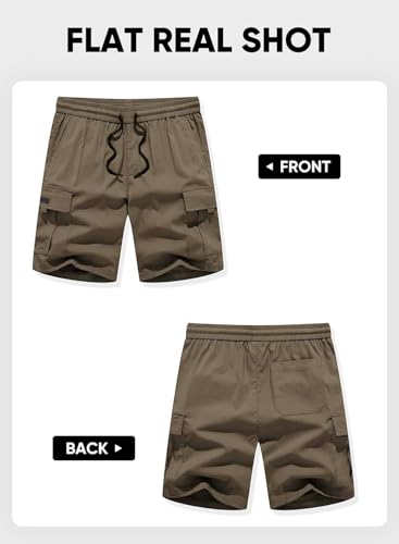Image of Vogaan Men's Cotton Blend Multi Color Cargo Shorts | Regular Fit | 5 Pocket Casual Utility Shorts