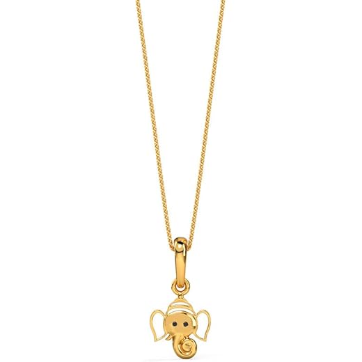14 KT Yellow Gold Ganesh Ji Pendant for Kids