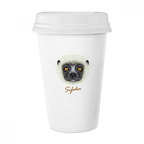 Mug Sifaka blanc en céramique 350 ml DIYthinker pour café et thé