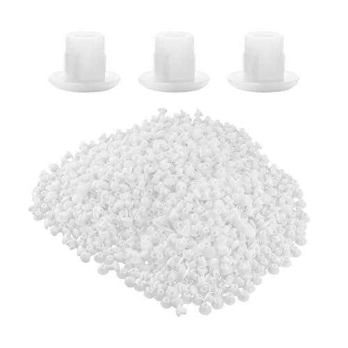 F Fityle 1000 Pièces Cache Vis Blanc, Cache Trou Meuble, Cache Trou Mur, Cache Trou - Robe Charnière Trou Couvercle Cap 5MM, Blanc A