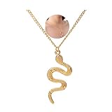 CJIAYUJEW Gold Snake Layered Chunky Necklace Layered Serpent Pendant Necklace for Women Men Gothic S