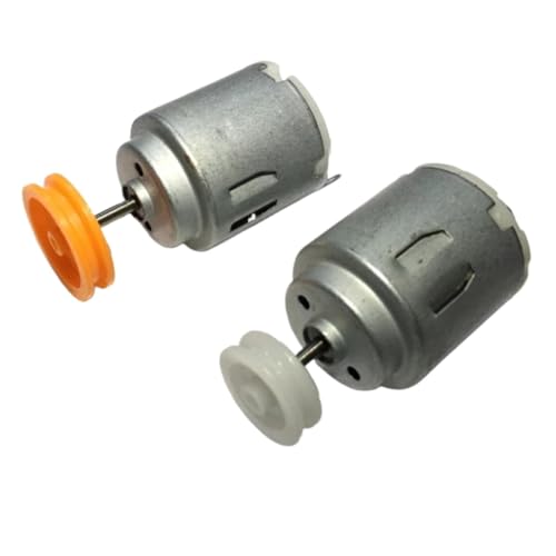 AQXYYWEI Mini Motor con polea DC 1,5 V - 6 V Motor eléctrico de Alta Velocidad 3 V Producción pequeña/Ventilador con Ruedas Juguetes Pasatiempos(13mm White)