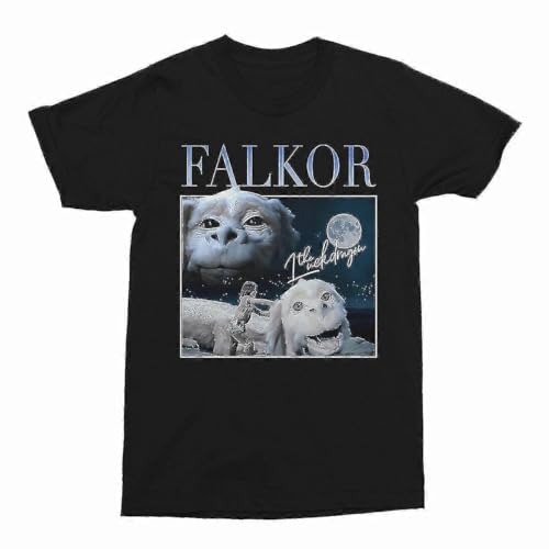 fffresttv Falkor The Neverending Story Retro 80s Movie t-Shirt Black 3XL