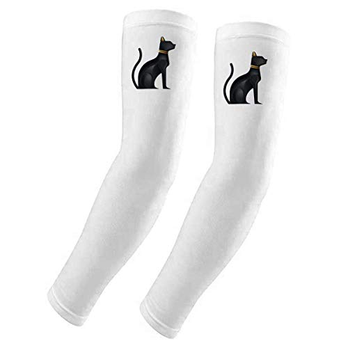 Housse de protection solaire bras motif chat noir idéale pour le vélo