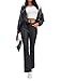 hibshaby Women Faux Leather Leggings Coated Flare High Waist Sexy Bell Bottom Pants Black
