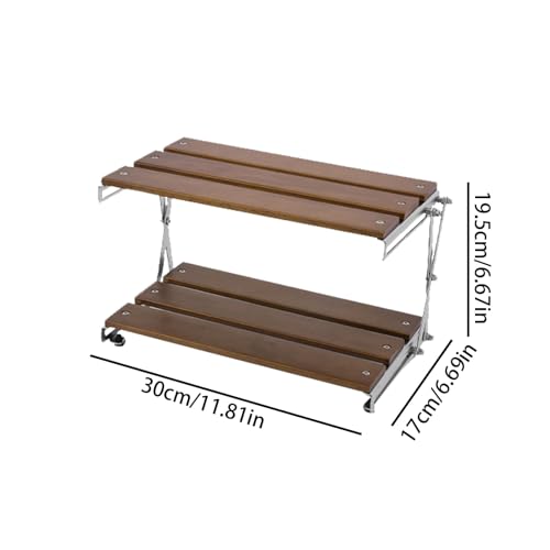 Estante de camping plegable resistente con almacenamiento de 3 niveles 8